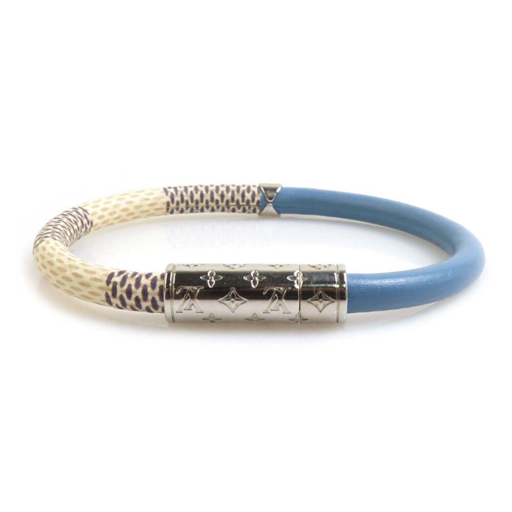 LOUIS VUITTON Blue Damier Leather Charm Bracelet - Picture 3 of 8